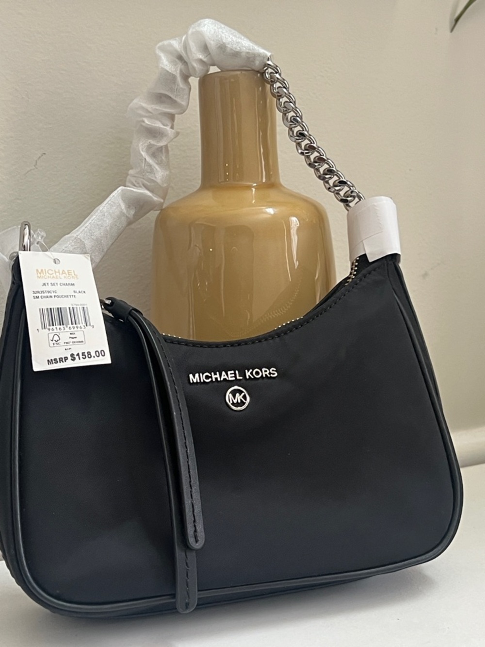 Michael Kors Small Black Jet Set Pouchette Handbag